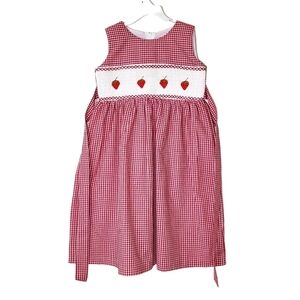 American Classics Red Check Floral Smocked Bishop Dress - Toddler & Girls NWT 6